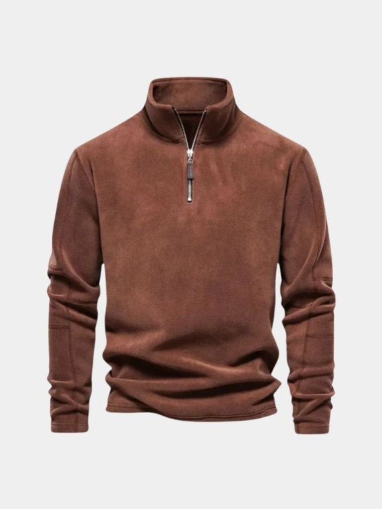 Men's Quarter-Zip Sweater - Luxury Mock Neck – Casual, Office