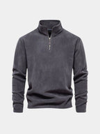 Men's Quarter-Zip Sweater - Luxury Mock Neck – Casual, Office