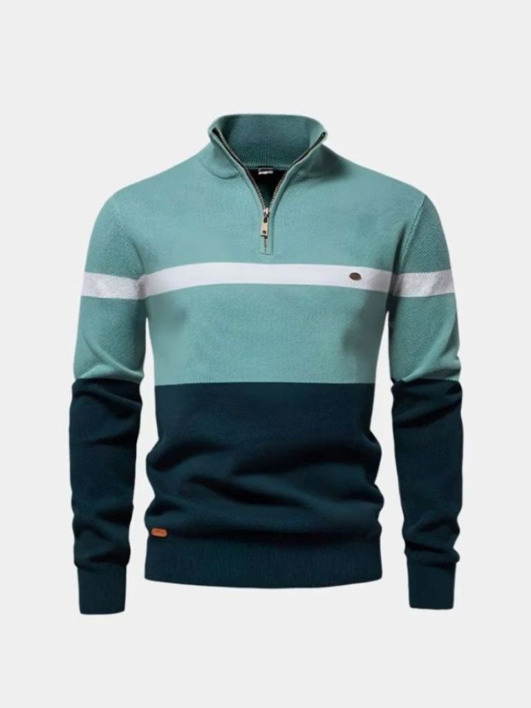 Men's Quarter-Zip Sweater, Premium Cotton, Long Sleeve – Casual, Office