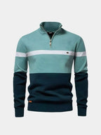 Men's Quarter-Zip Sweater, Premium Cotton, Long Sleeve – Casual, Office