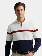 Men's Quarter-Zip Sweater, Premium Cotton, Long Sleeve – Casual, Office