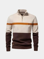 Men's Quarter-Zip Sweater, Premium Cotton, Long Sleeve – Casual, Office