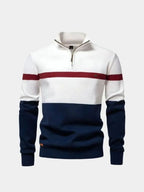 Men's Quarter-Zip Sweater, Premium Cotton, Long Sleeve – Casual, Office