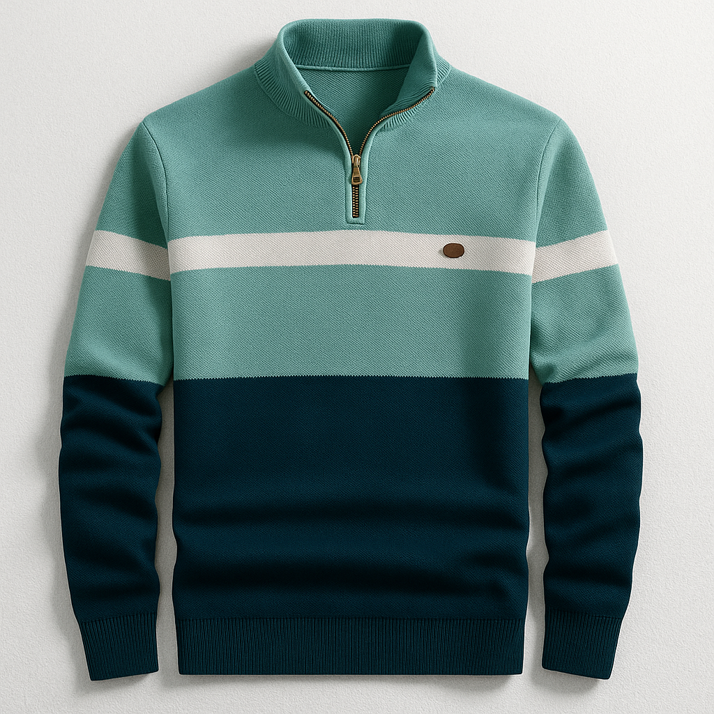 Men's Quarter-Zip Sweater in Cotton – Casual, Office