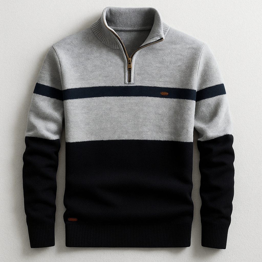 Men's Quarter-Zip Sweater in Cotton – Casual, Office