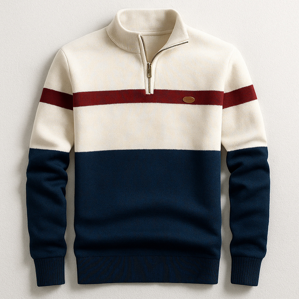 Men's Quarter-Zip Sweater in Cotton – Casual, Office