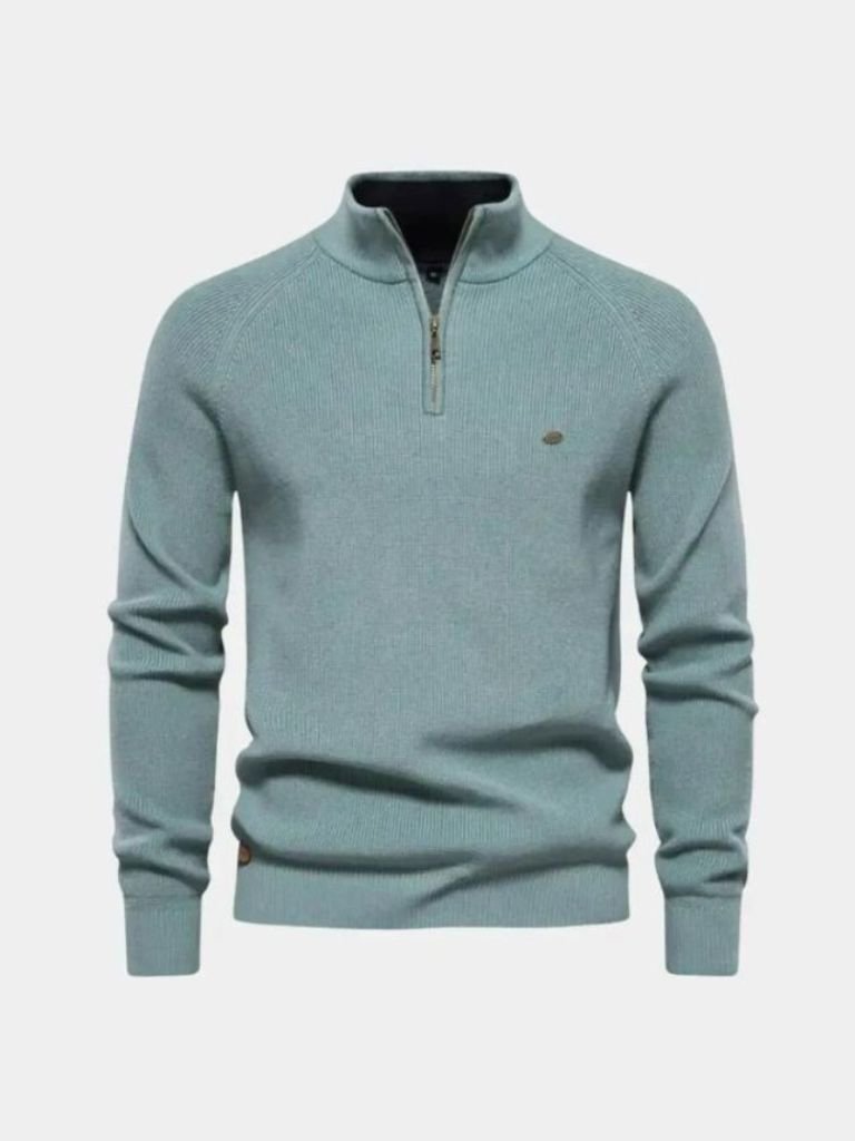 Men's Quarter-Zip Sweater in Premium Cotton – Casual Wear, Stylish Layering