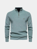 Men's Quarter-Zip Sweater in Premium Cotton – Casual Wear, Stylish Layering