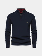 Men's Quarter-Zip Sweater in Premium Cotton – Casual Wear, Stylish Layering