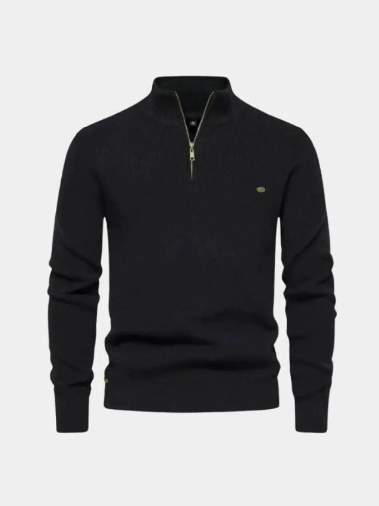 Men's Quarter-Zip Sweater in Premium Cotton – Casual Wear, Stylish Layering