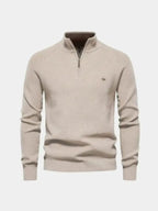 Men's Quarter-Zip Sweater in Premium Cotton – Casual Wear, Stylish Layering