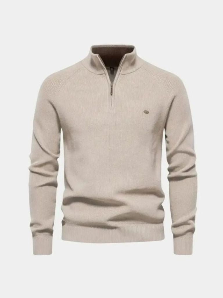 Men's Quarter-Zip Sweater in Premium Cotton – Casual Wear, Stylish Layering