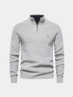 Men's Quarter-Zip Sweater in Premium Cotton – Casual Wear, Stylish Layering