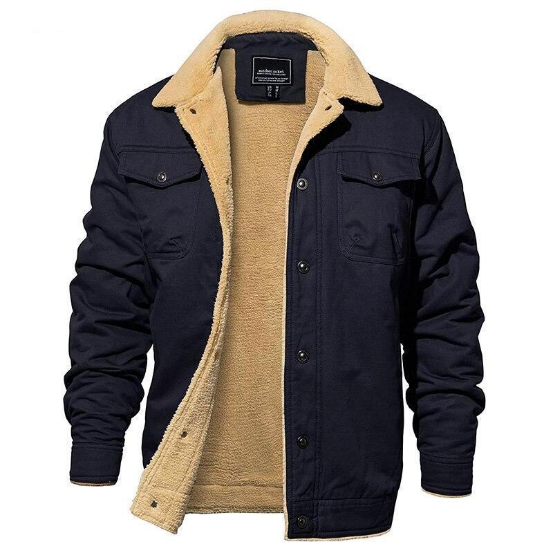 Men's Sherpa Lined Winter Jacket | Button Front – Casual, Outdoor