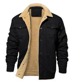 Men's Sherpa Lined Winter Jacket | Button Front – Casual, Outdoor
