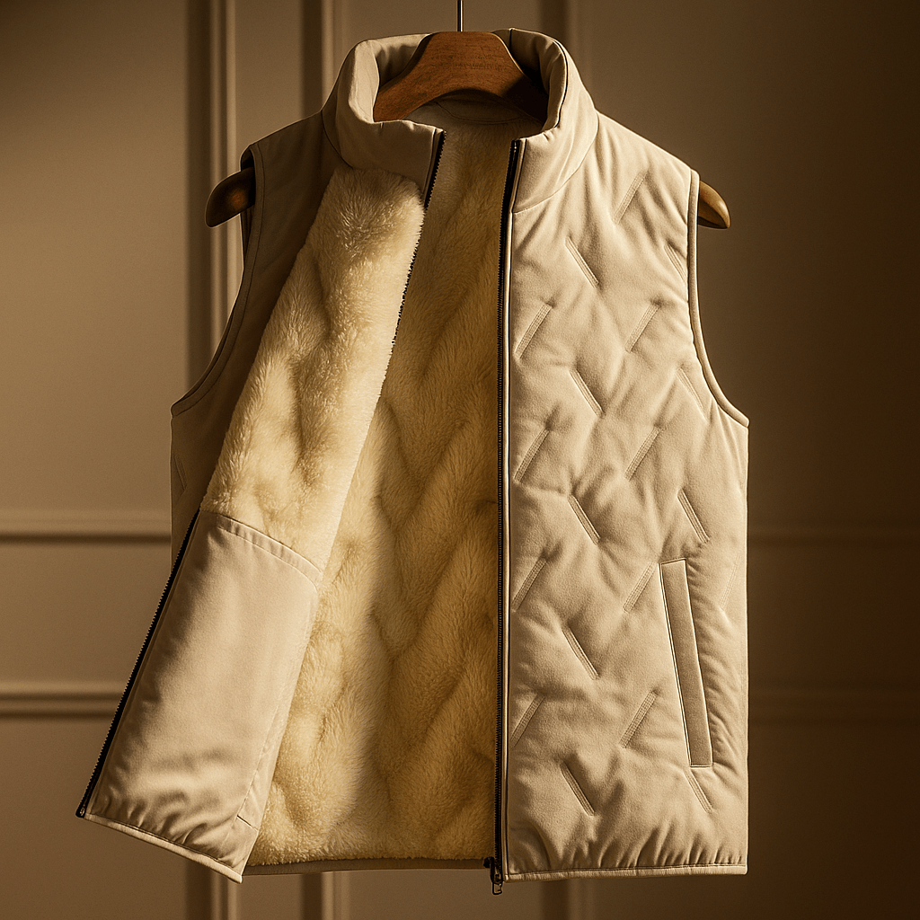 Men's Sherpa Vest with Plush Lining – Lightweight, Water-Resistant – Casual, Outdoor