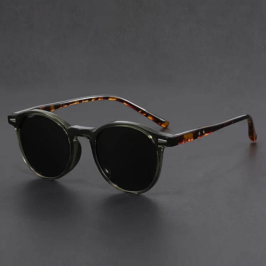 Men's Sunglasses Round Tortoiseshell Lightweight Frame – Casual, Outdoor