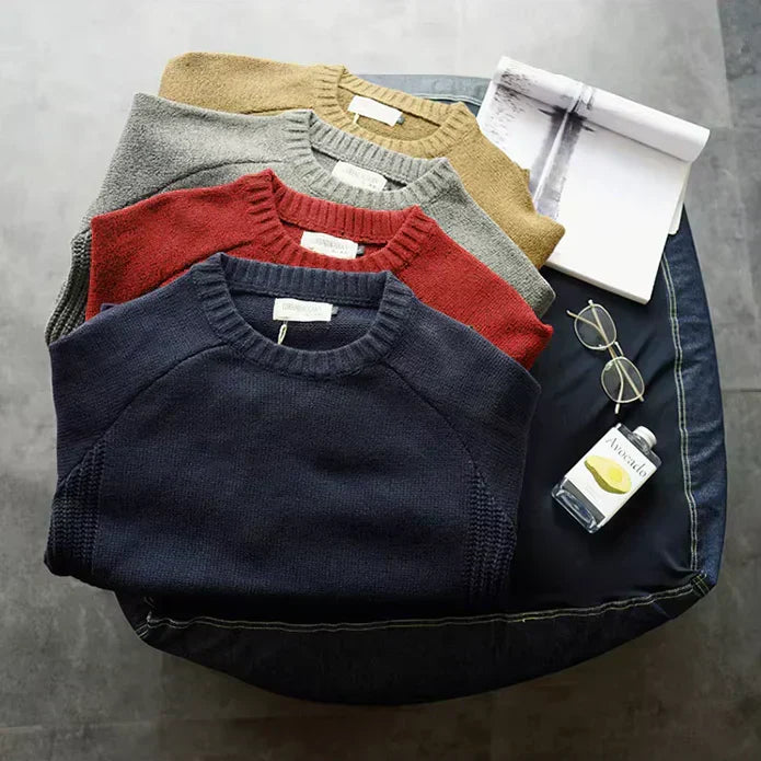 Men's Sweater Crew Neck with Elbow Patches – Casual, Everyday Wear