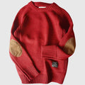 Men's Sweater Crew Neck with Elbow Patches – Casual, Everyday Wear