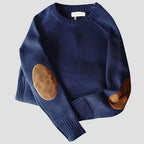Men's Sweater Crew Neck with Elbow Patches – Casual, Everyday Wear