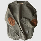 Men's Sweater Crew Neck with Elbow Patches – Casual, Everyday Wear