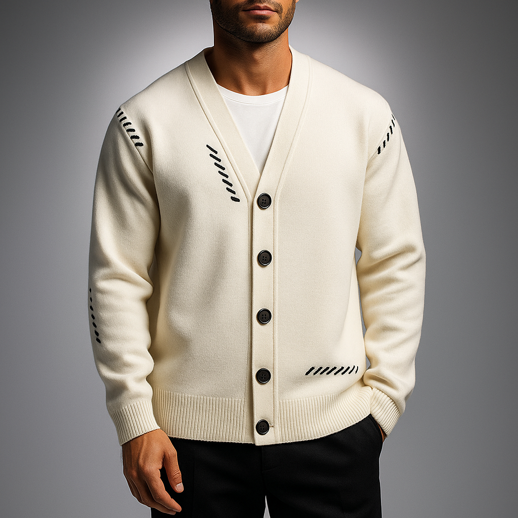 Men's Sweater with Embroidery Pattern, Lightweight – Casual Wear, Everyday Comfort