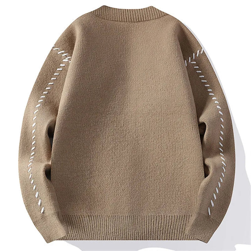 Men's Sweater with Embroidery Pattern, Lightweight – Casual Wear, Everyday Comfort