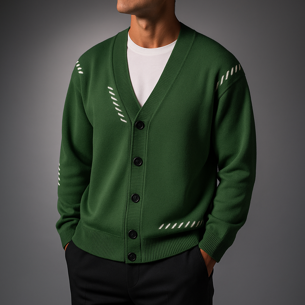 Men's Sweater with Embroidery Pattern, Lightweight – Casual Wear, Everyday Comfort