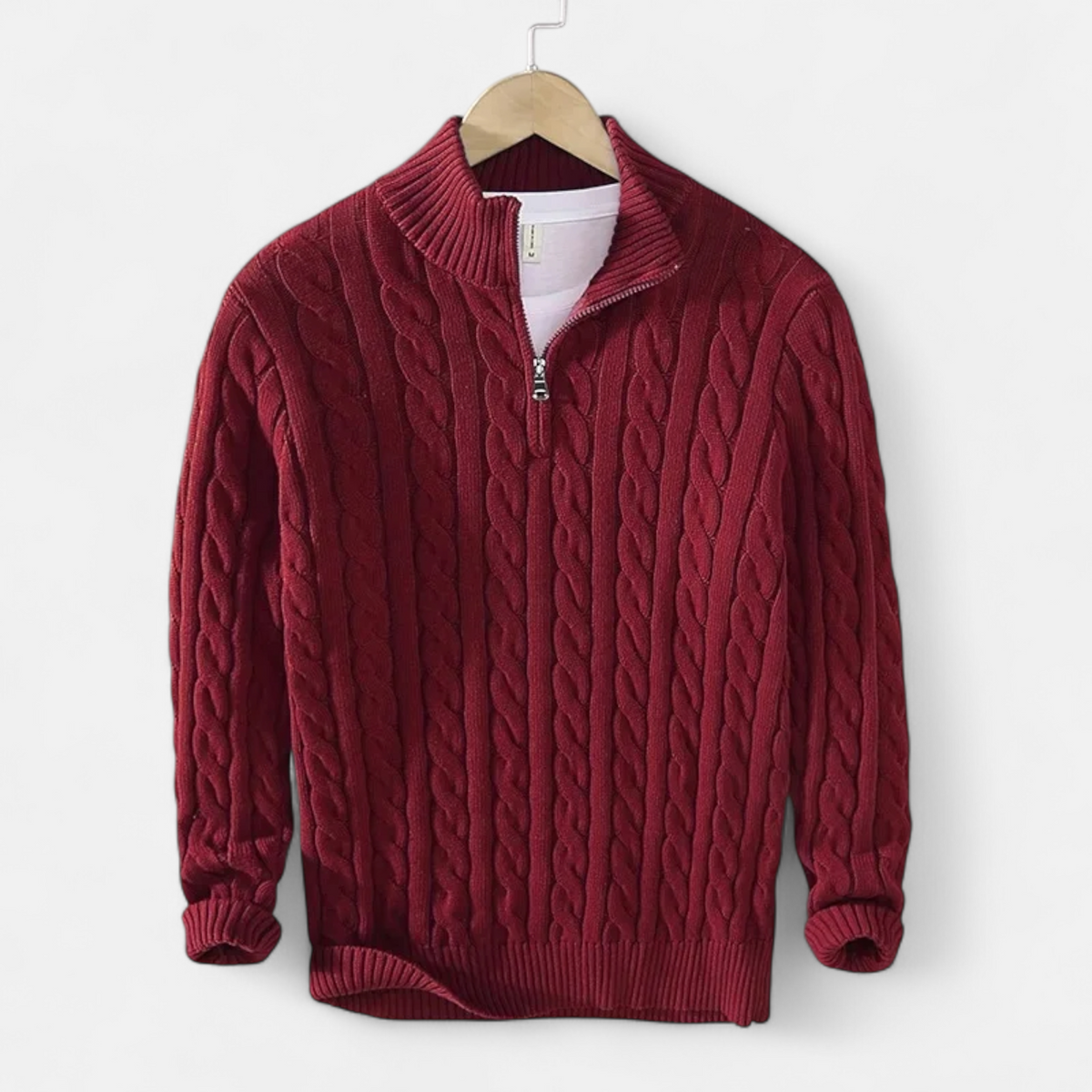 Men's Turtleneck Sweater with Zipper, Thick Fabric – Casual Wear, Winter Fashion
