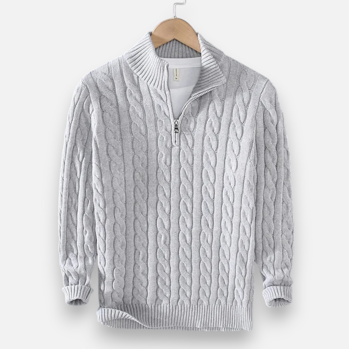 Men's Turtleneck Sweater with Zipper, Thick Fabric – Casual Wear, Winter Fashion