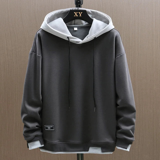 Men's Two Tone Drawstring Hoodie – Casual, Everyday Wear