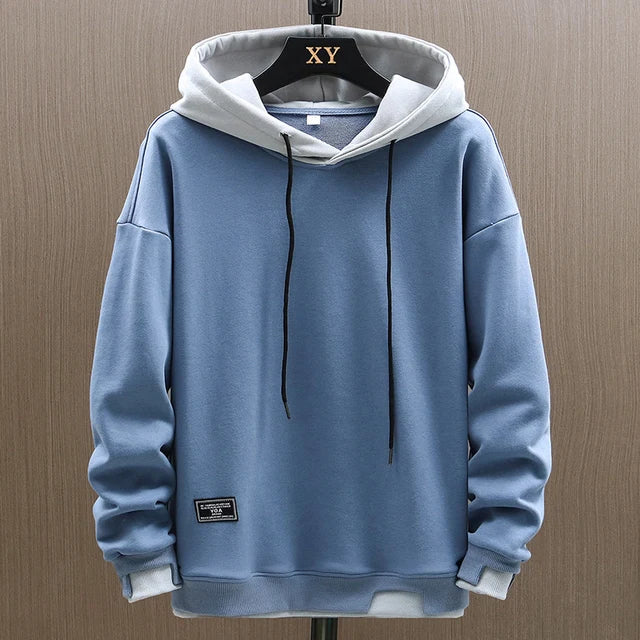 Men's Two Tone Drawstring Hoodie – Casual, Everyday Wear