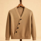Men's V-Neck Cardigan - Ribbed Knit, Soft Fabric – Casual, Everyday Wear
