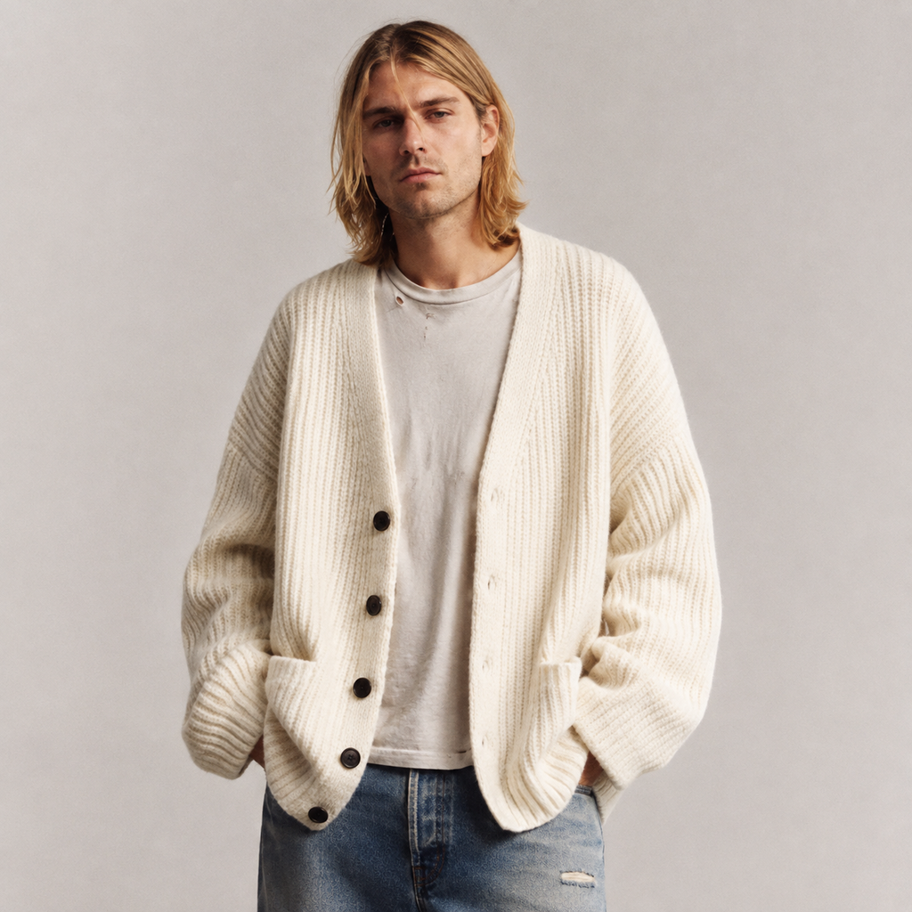 Men's V-Neck Cardigan, Warm & Relaxed Fit – Casual Wear, Everyday Comfort