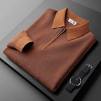 Men's Waffle-Knit Sweater with Zipper – Casual Wear, Layering