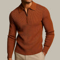 Men's Waffle-Knit Sweater with Zipper – Casual Wear, Layering