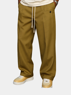 Men's Wide Leg Lounge Pants with Drawstring – Relaxed Fit, Casual Wear
