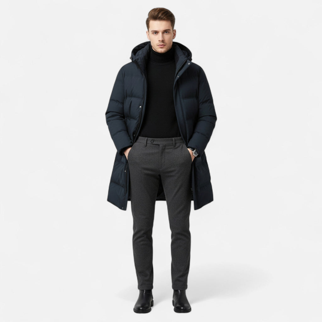 Men's Winter Down Parka with Hood – Outdoor, Casual