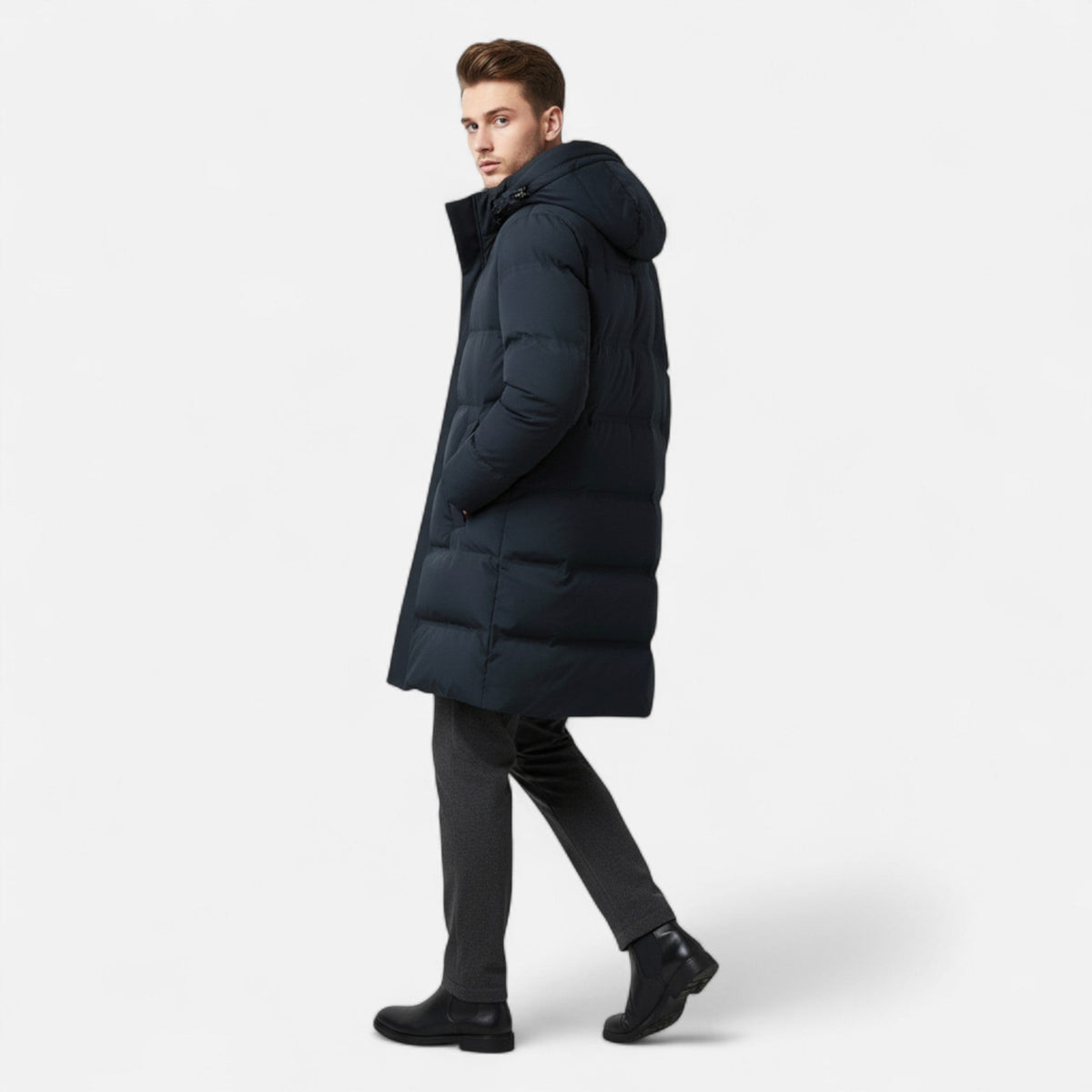 Men's Winter Down Parka with Hood – Outdoor, Casual