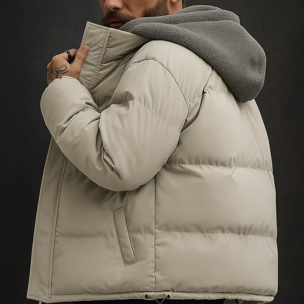 Men's Winter Jacket with Hood, Warm and Waterproof – Outdoor, Casual