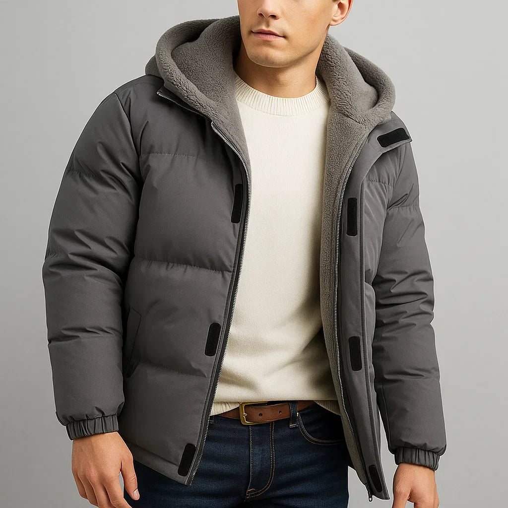 Men's Winter Jacket with Hood, Warm and Waterproof – Outdoor, Casual