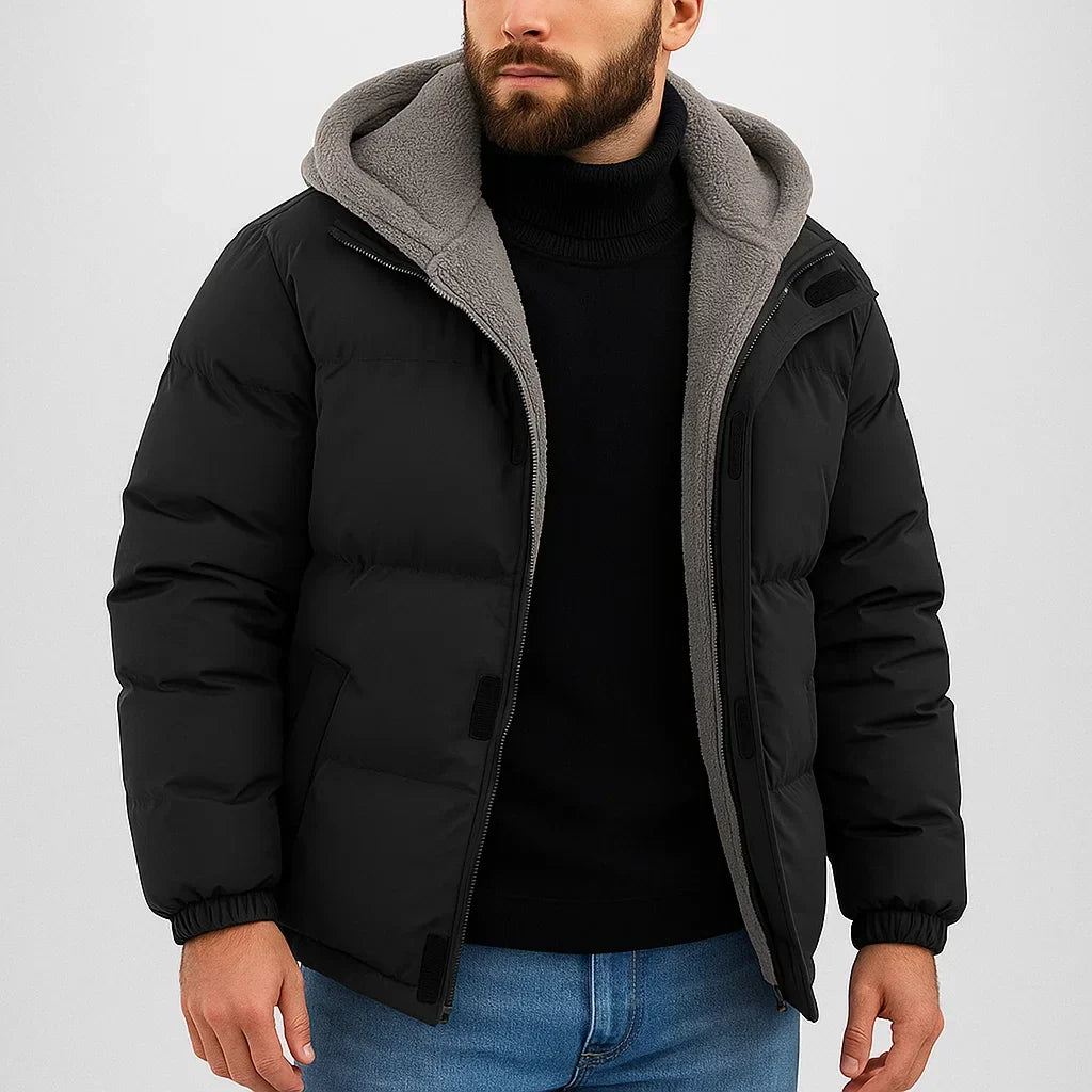 Men's Winter Jacket with Hood, Warm and Waterproof – Outdoor, Casual