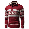 Men's Winter Sweater Cotton Blend with Zip and Collar – Casual, Holiday