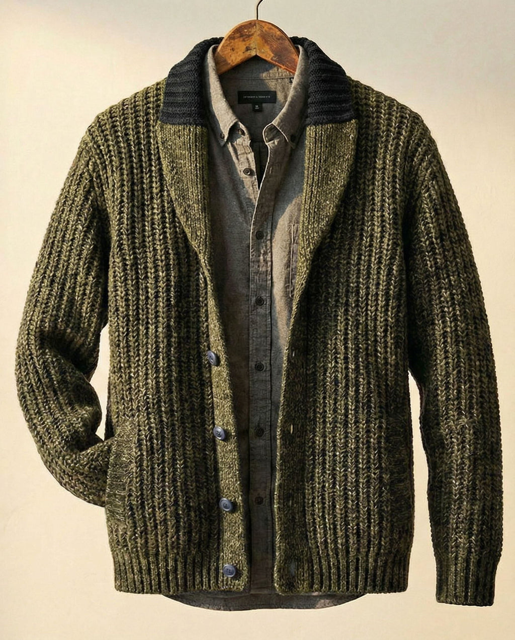 Men's Wool-Blend Cardigan – Casual Wear, Layering
