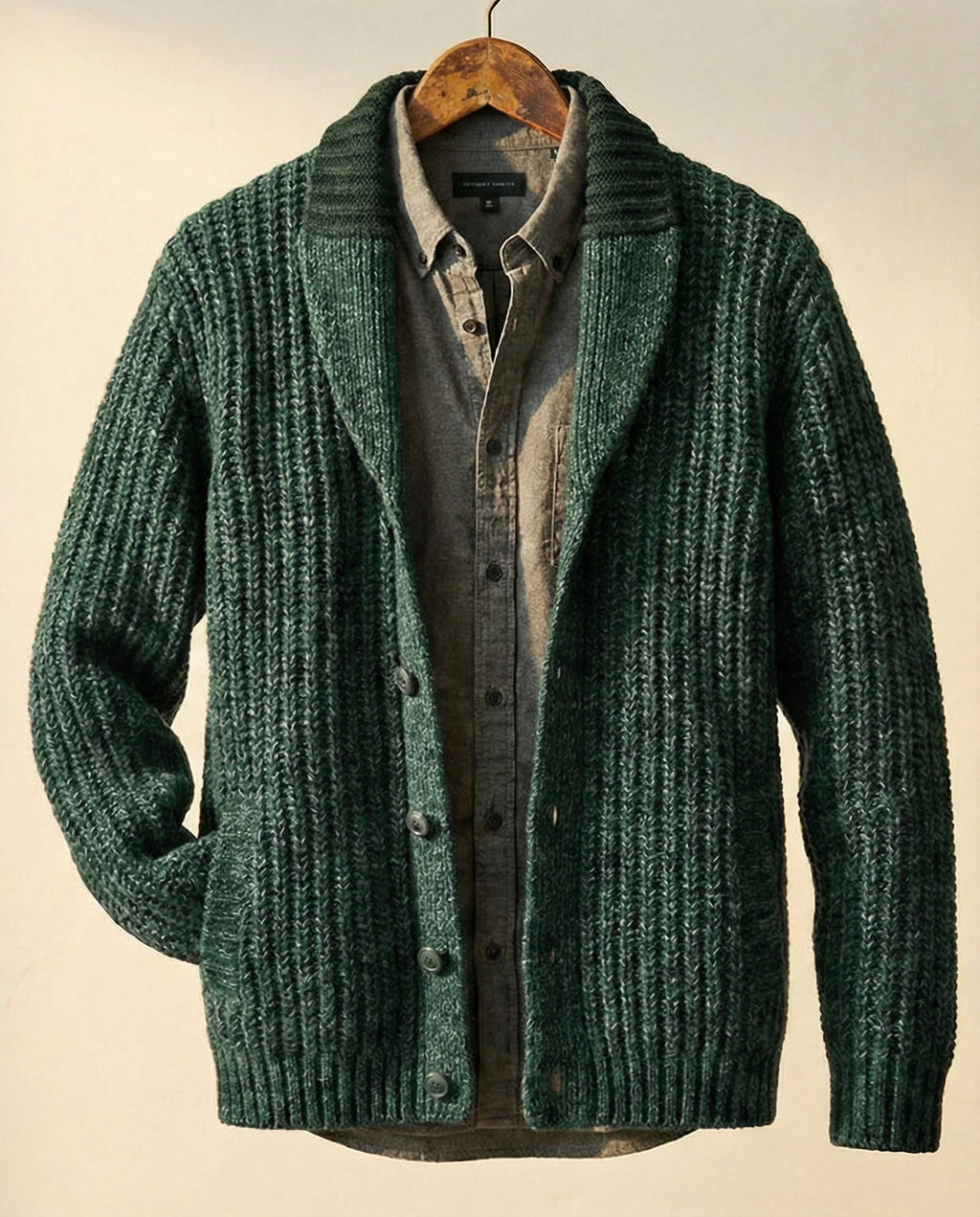 Men's Wool-Blend Cardigan – Casual Wear, Layering