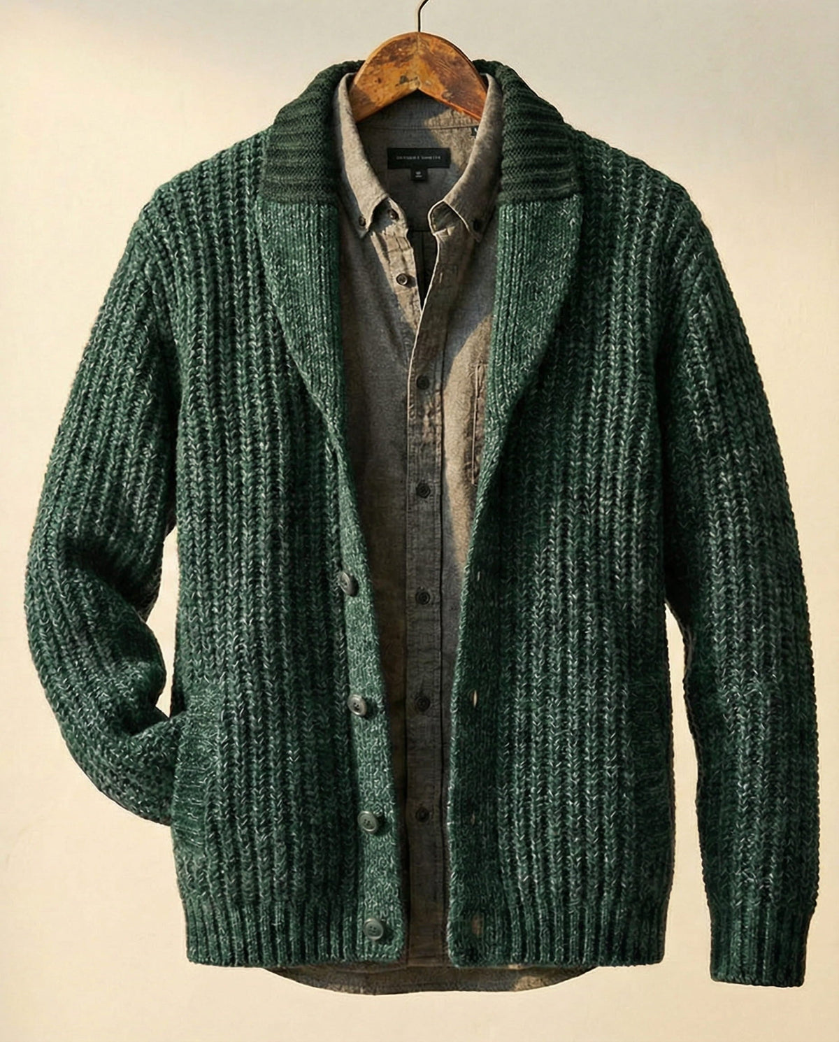 Men's Wool-Blend Cardigan – Casual Wear, Layering