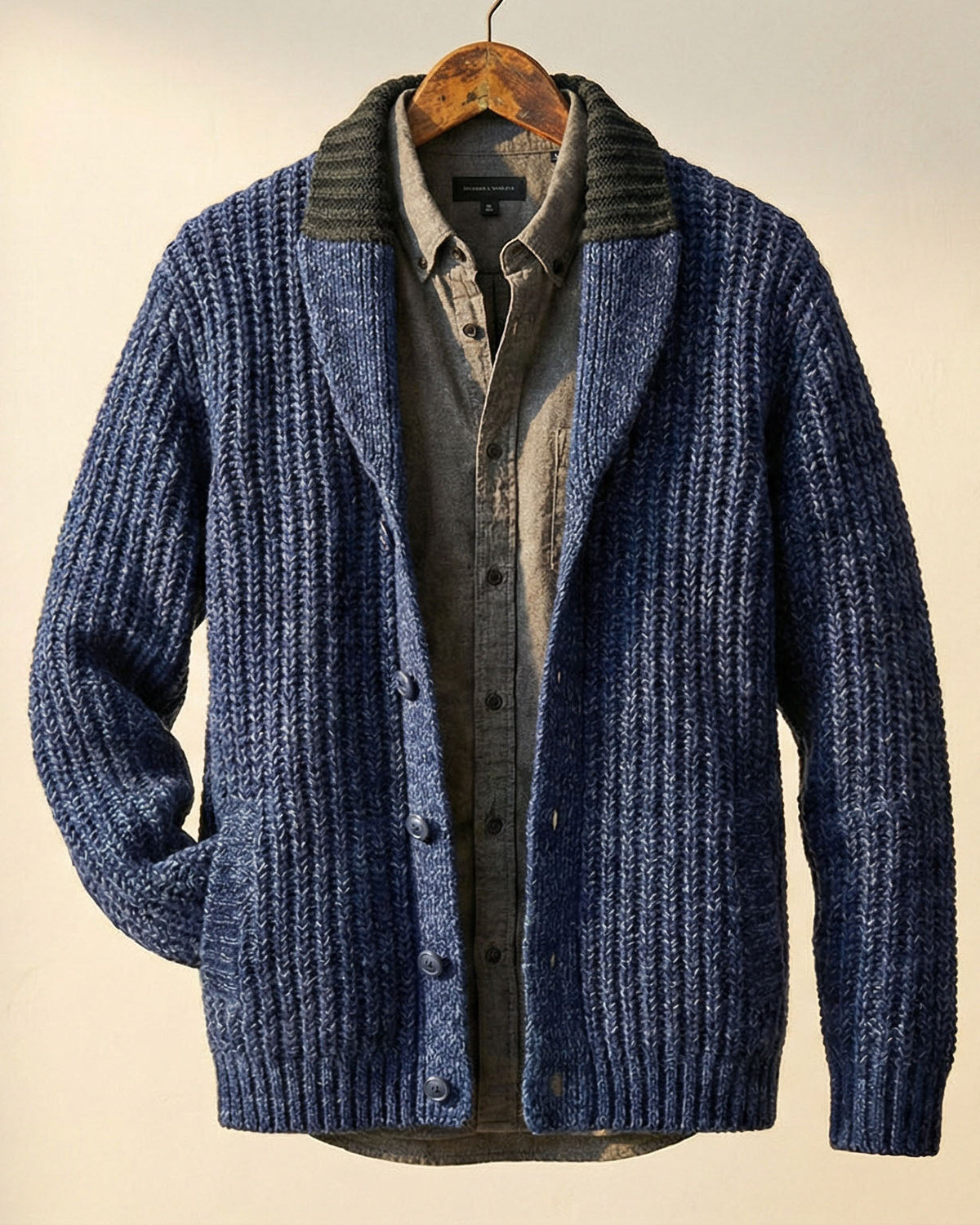 Men's Wool-Blend Cardigan – Casual Wear, Layering