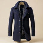 Men's Wool-Blend Scarf Coat – Winter Fashion, Warm Accessory