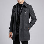 Men's Wool-Blend Scarf Coat – Winter Fashion, Warm Accessory