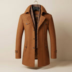 Men's Wool-Blend Scarf Coat – Winter Fashion, Warm Accessory